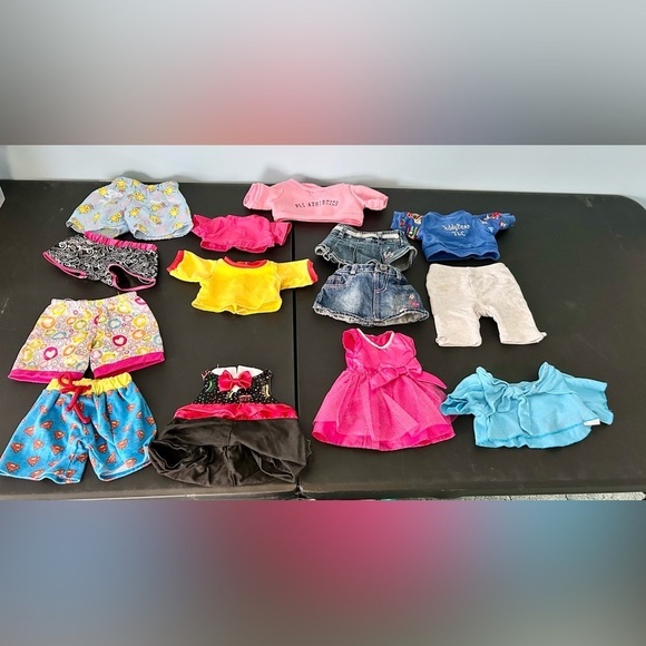 Other - Bear/doll/animal clothes lot of 14 jean skirts/shorts/tops fits most BAB animal
